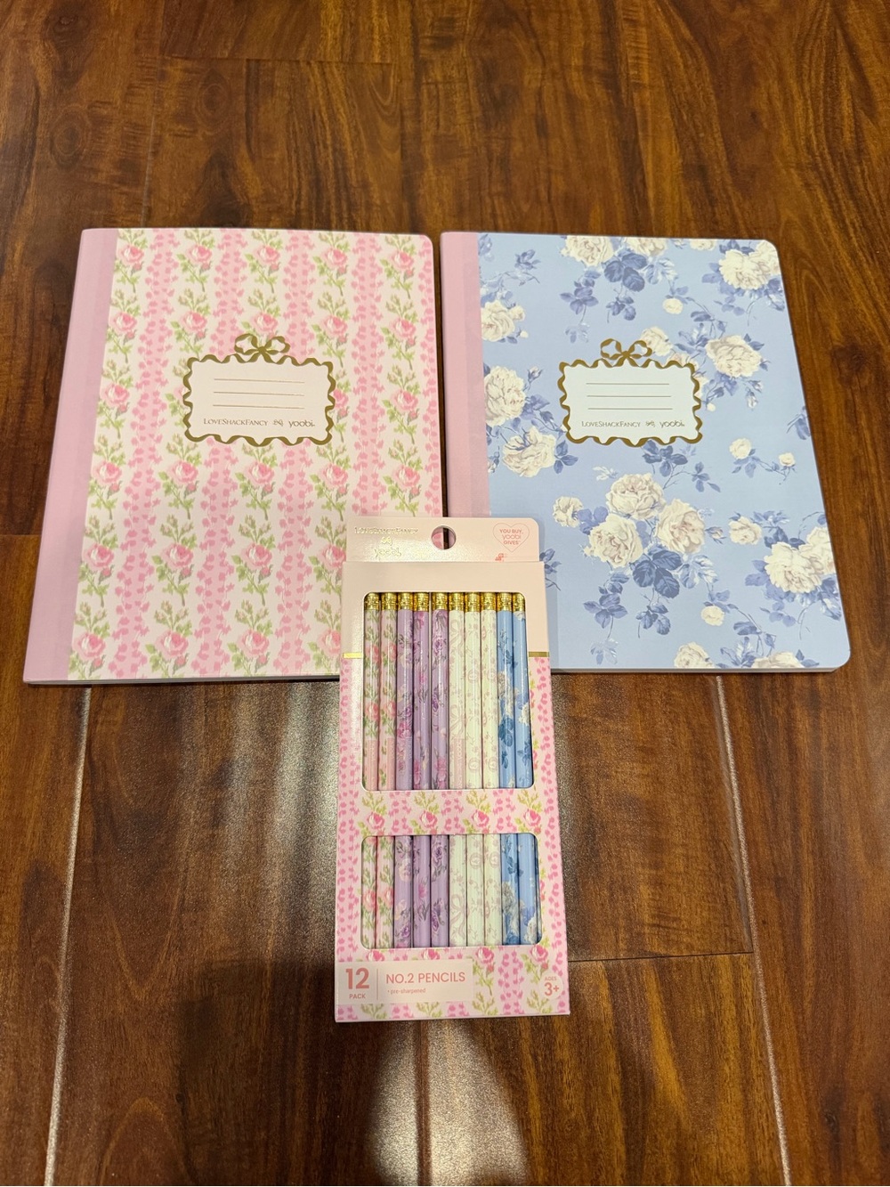 LoveShackFancy X Target notebook & Pencil bundle